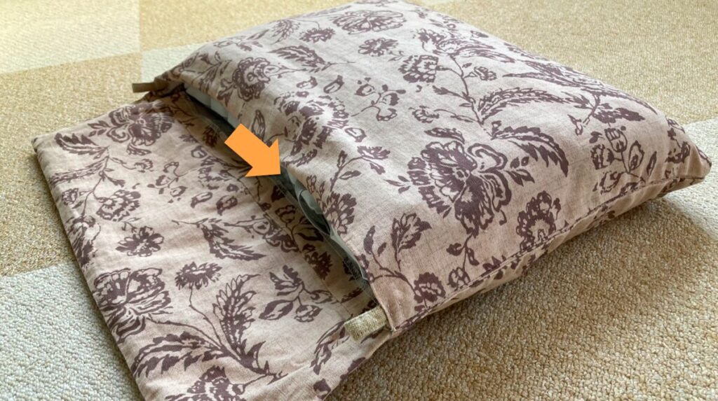 防災頭巾カバー補修 - スナップの取り付け箇所